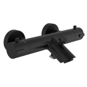 Schutte London thermostaatkraan bad mat zwart 15cm