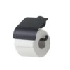 Tiger Urban toiletrolhouder met klep zwart enkel RVS, rechthoek