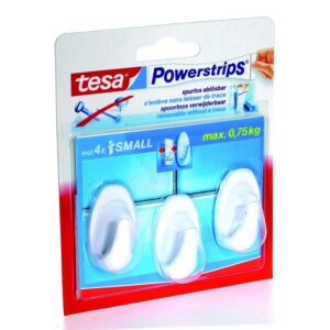 Tesa Powerstrips haak small ovaal kunststof dubbel wit 3st