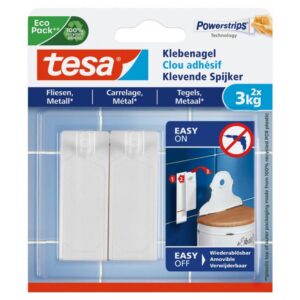 Tesa Powerstrips klevende spijker rechthoek kunststof wit 2st