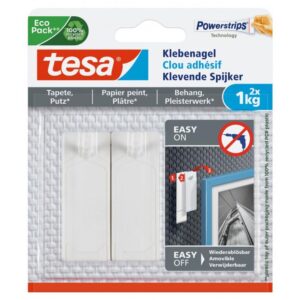 Tesa Powerstrips klevende spijker rechthoek kunststof wit 2st