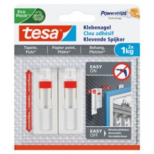 Tesa Powerstrips verstelbare spijker rechthoek kunststof wit 2st