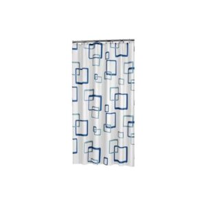 Sealskin douchegordijn Retro vierkanten blauw 180x200cm