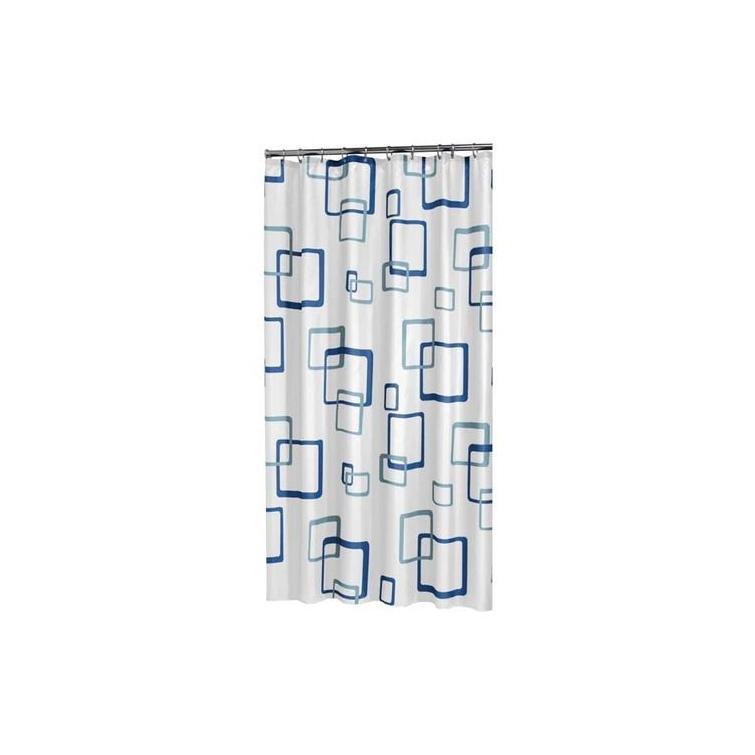 Sealskin douchegordijn Retro vierkanten blauw 180x200cm