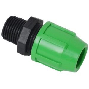 Sanivesk tyleenknelkoppeling recht overgang kunststof 16mmx1/2"M